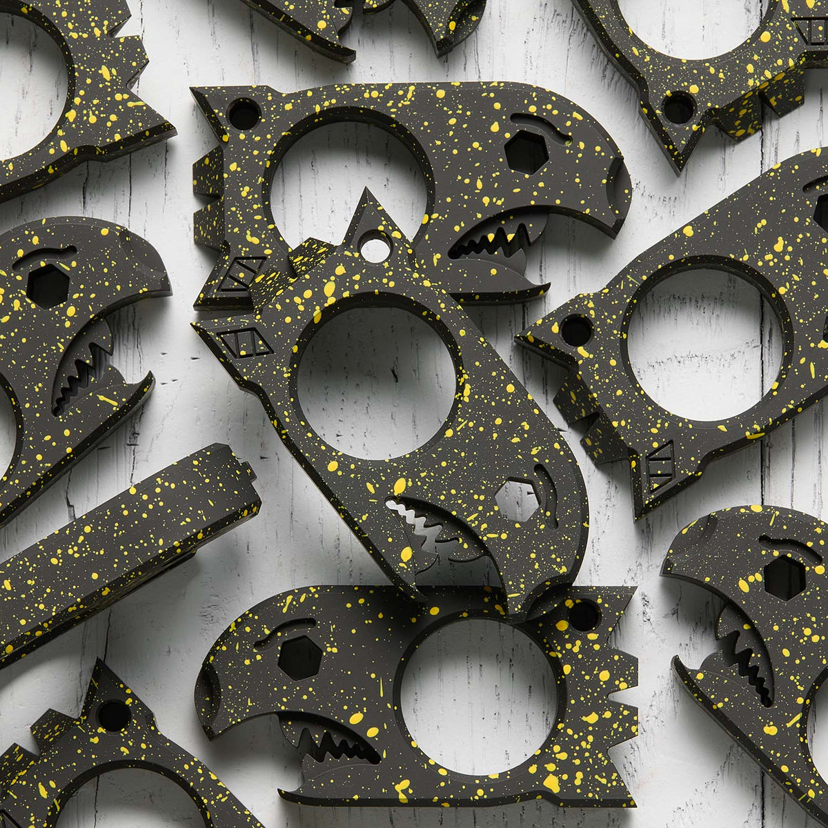 Atomic Bomb - Ti - Black + Yellow Splatter Cerakote