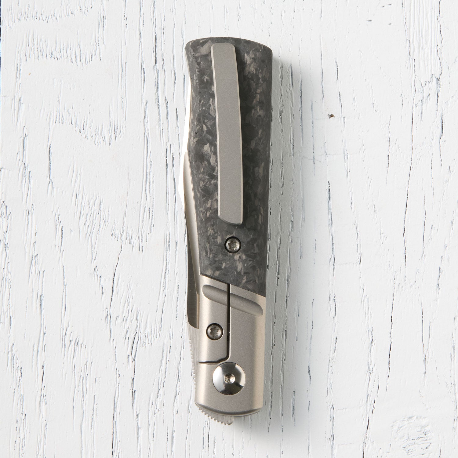 *BLEM* Kingpin Front Flipper Bolster Lock - Forged Carbon Fiber / Belt Satin