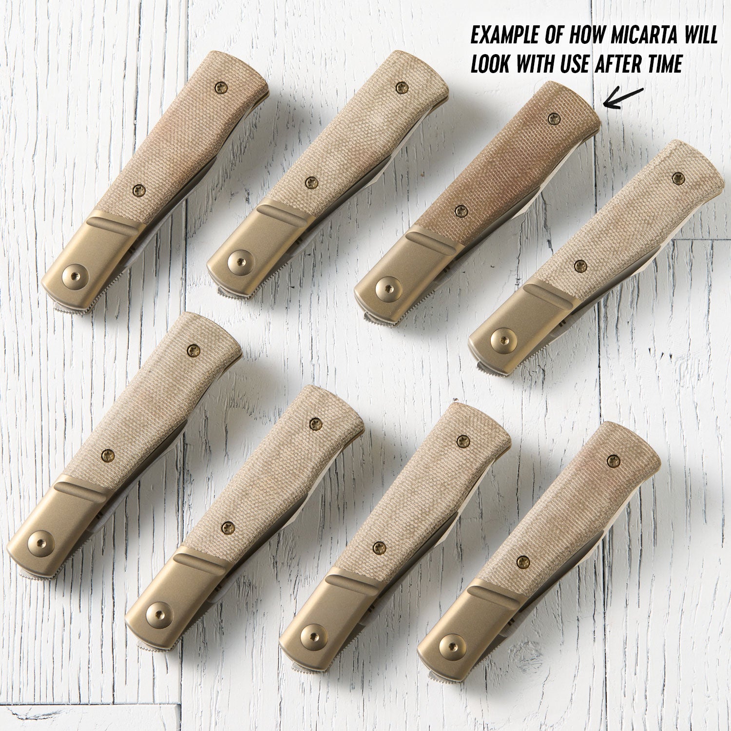 *BLEM* Kingpin Front Flipper Bolster Lock - OD Micarta / Bronze - Red Spots