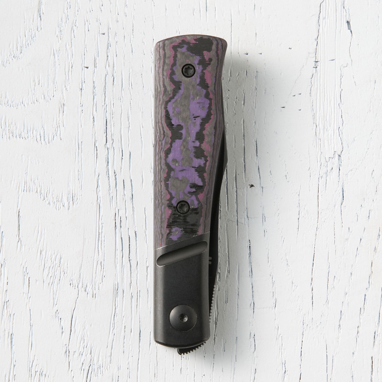 *SUPER BLEM* Kingpin Front Flipper Bolster Lock - Purple Haze Fat Carbon / Black PVD