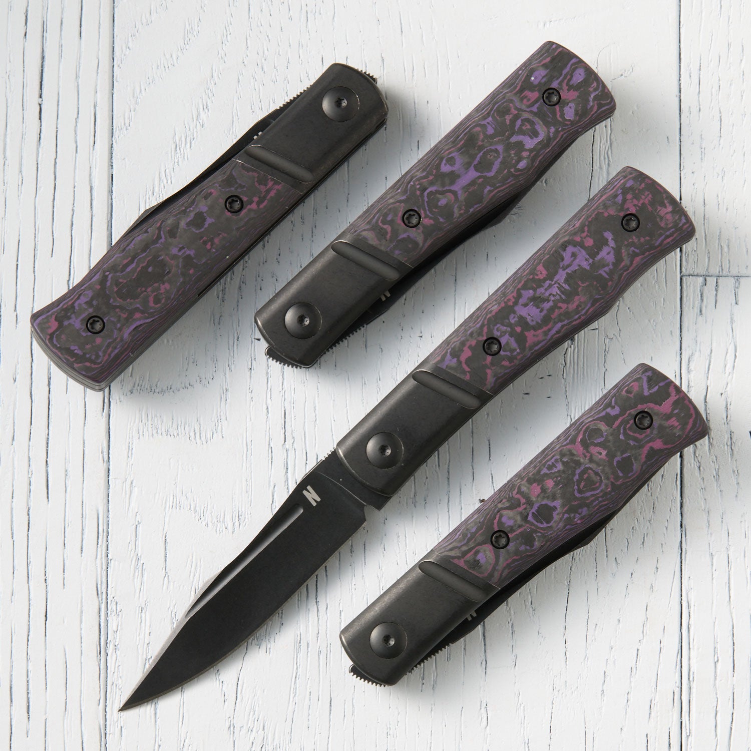 *BLEM* Kingpin Front Flipper Bolster Lock - Purple Haze Fat Carbon / Black PVD