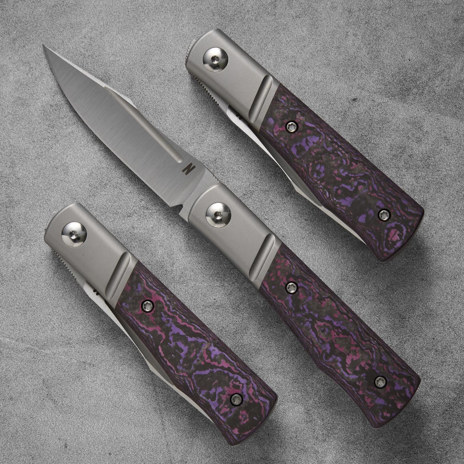 Kingpin Front Flipper Bolster Lock - Purple Haze Fat Carbon / Belt Satin