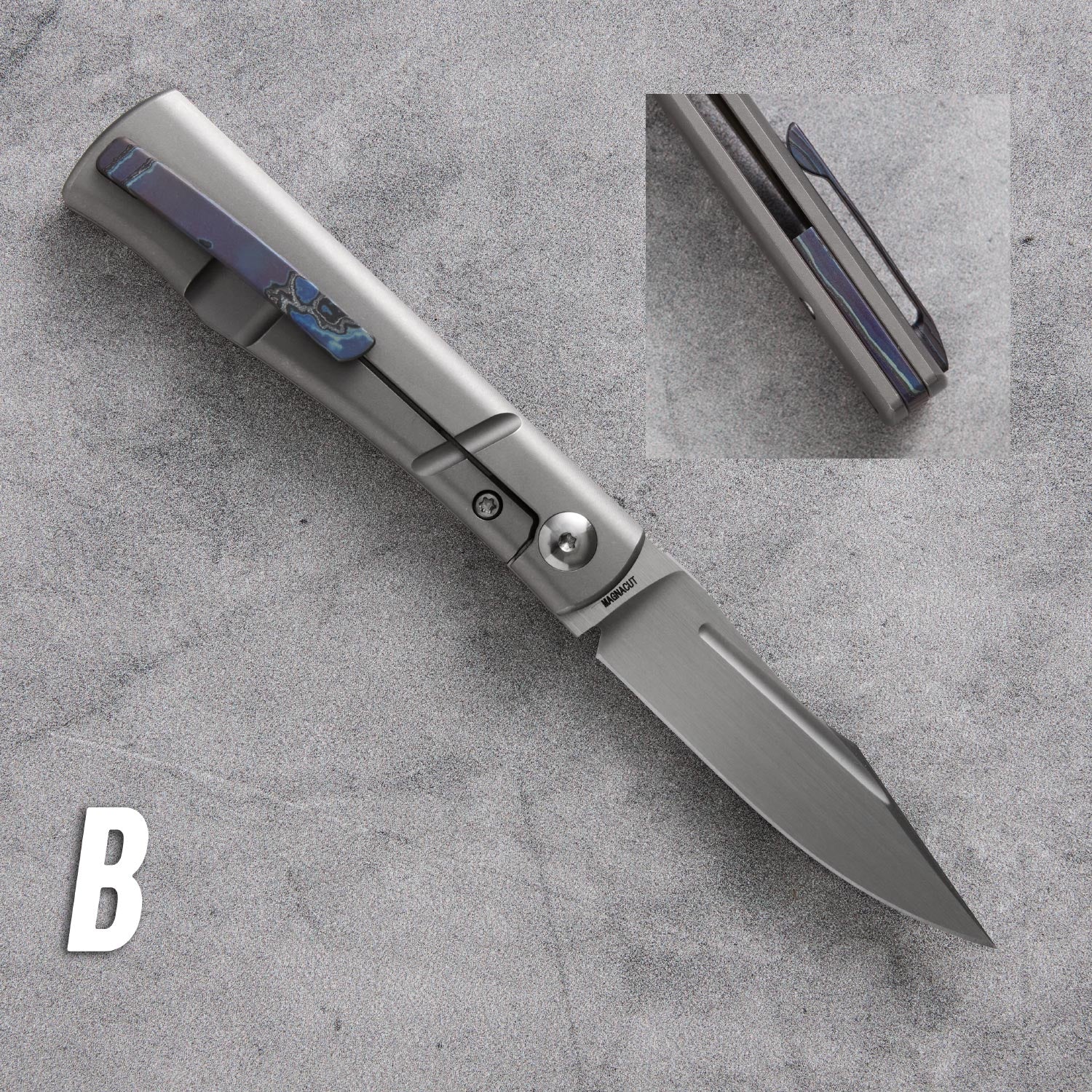 Kingpin Front Flipper - Hand Satin Blade / Zircuti Hardware