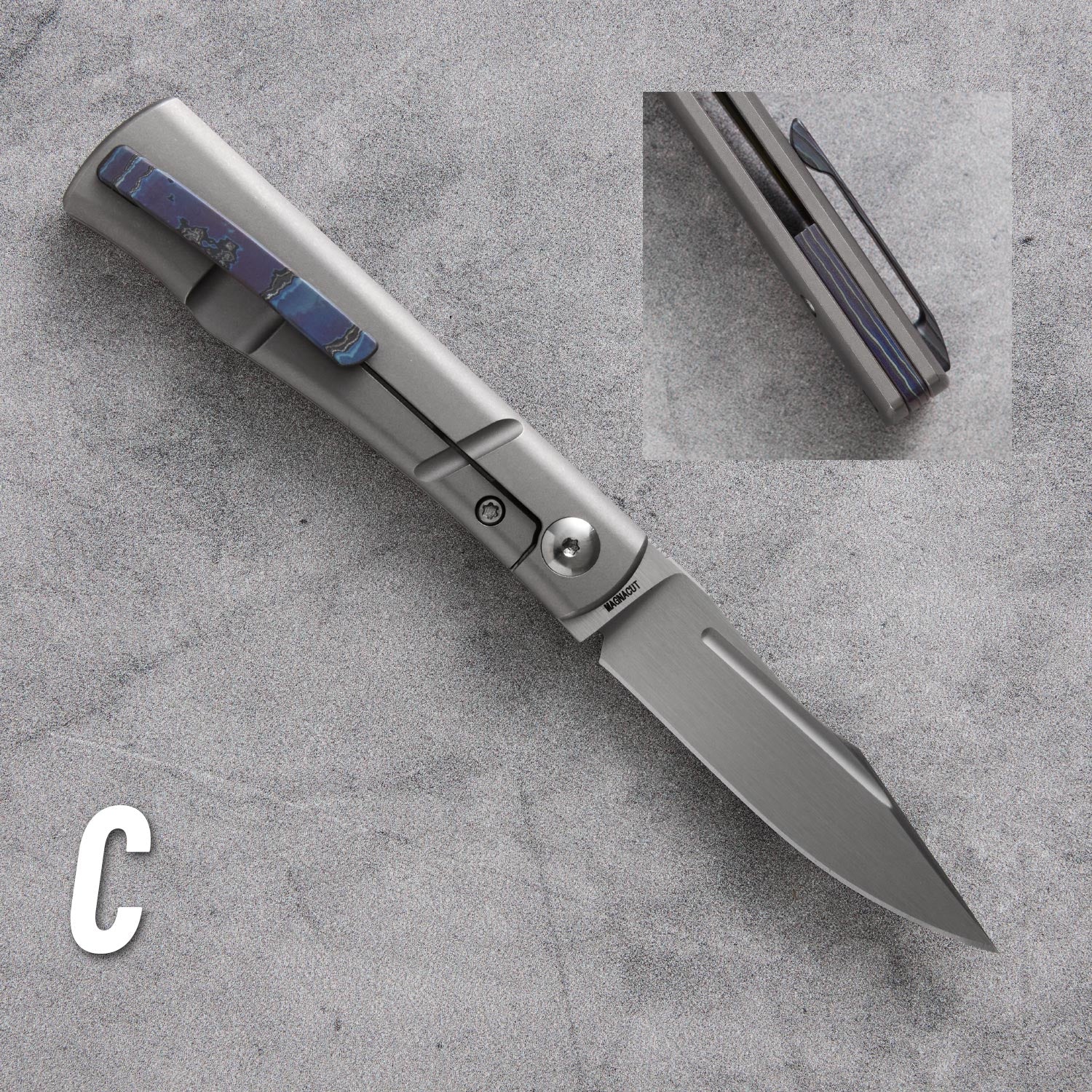 Kingpin Front Flipper - Hand Satin Blade / Zircuti Hardware
