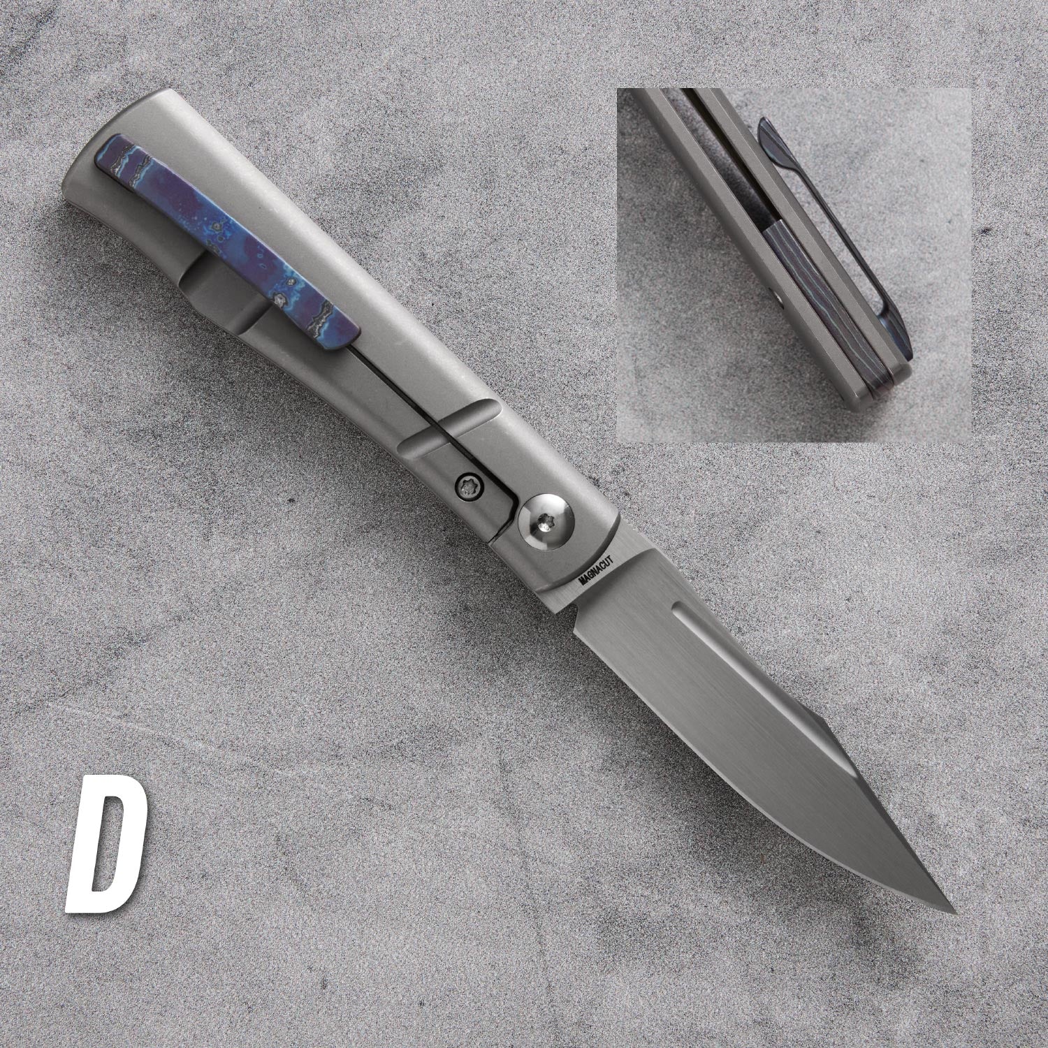 Kingpin Front Flipper - Hand Satin Blade / Zircuti Hardware