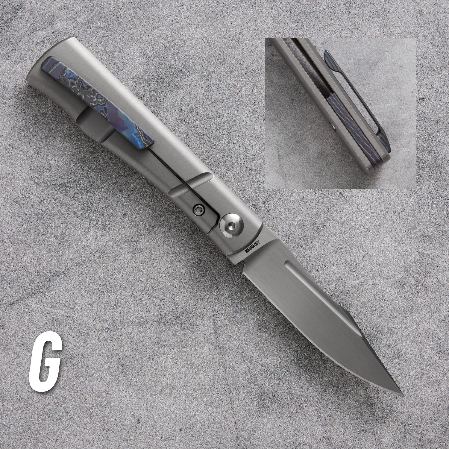 Kingpin Front Flipper - Hand Satin Blade / Zircuti Hardware