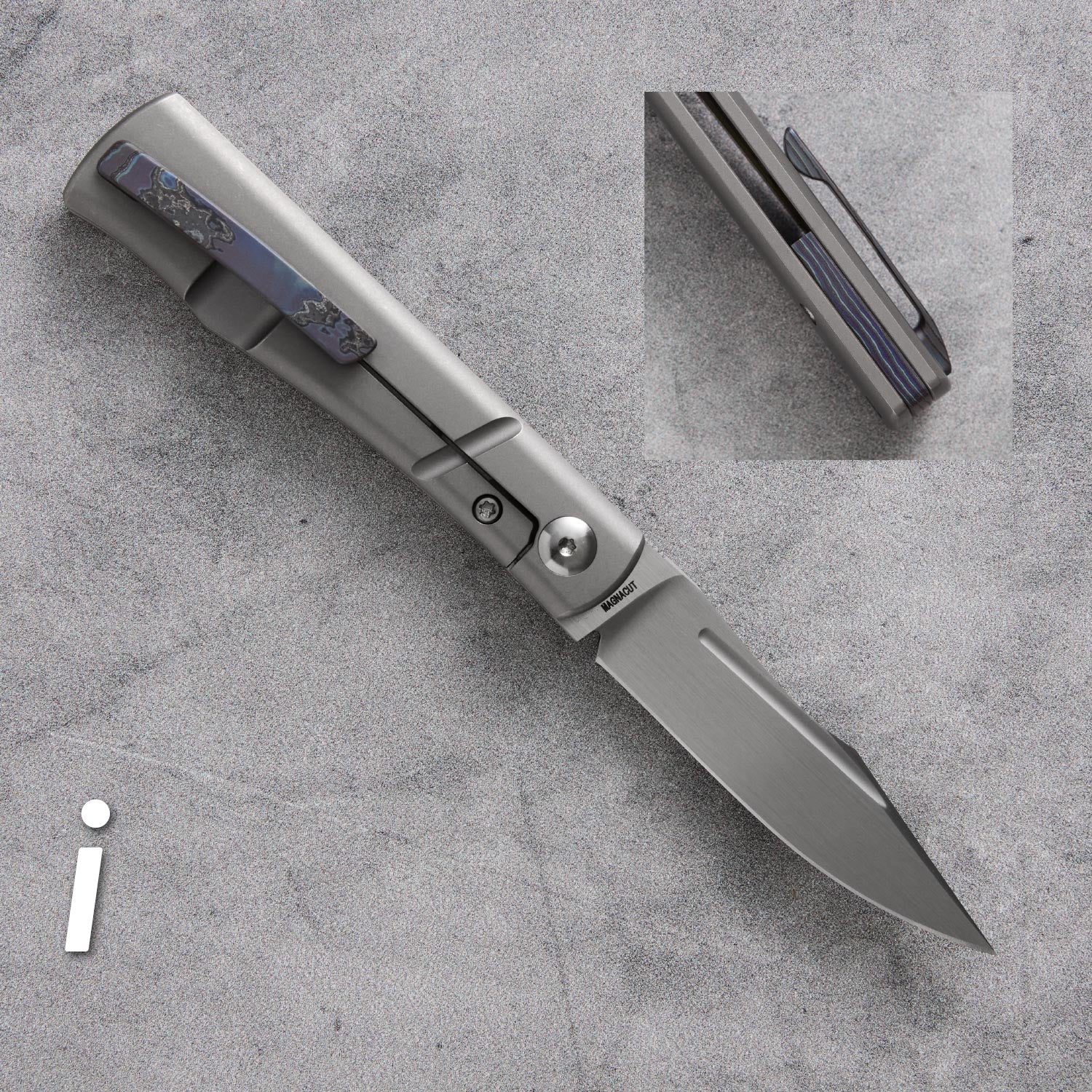 Kingpin Front Flipper - Hand Satin Blade / Zircuti Hardware