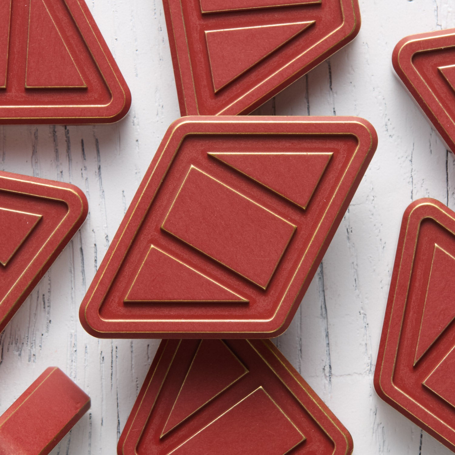 NFG Worry Stone - Brass - Distressed Crimson Cerakote