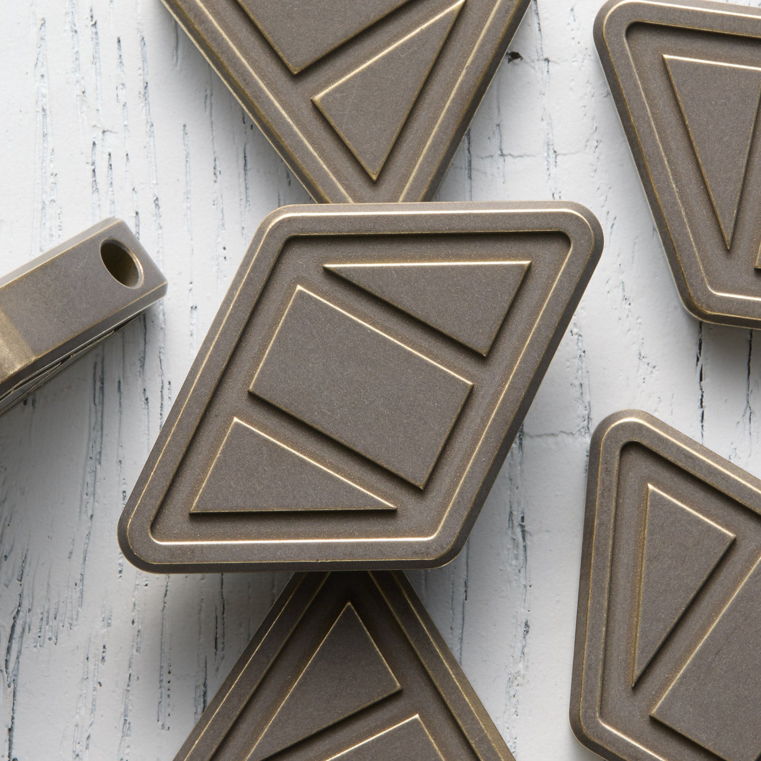 NFG Worry Stone - Brass - Texas Tea Cerakote - Distressed