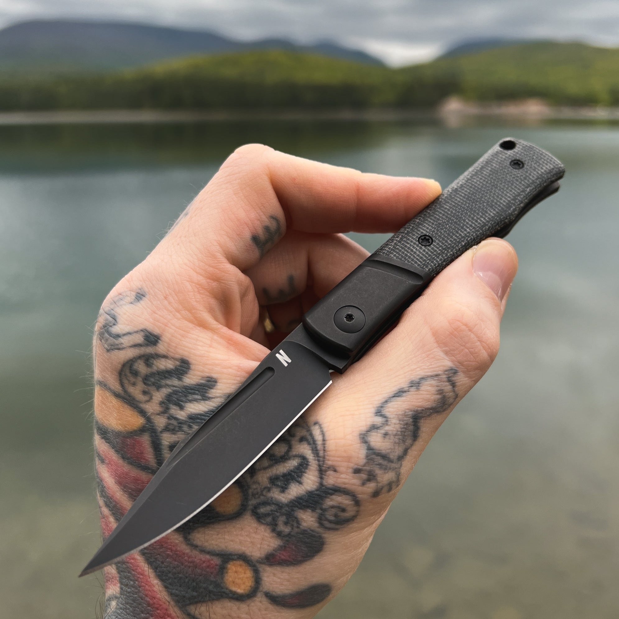 Kingpin Slipjoint - Black Micarta / Black Blade