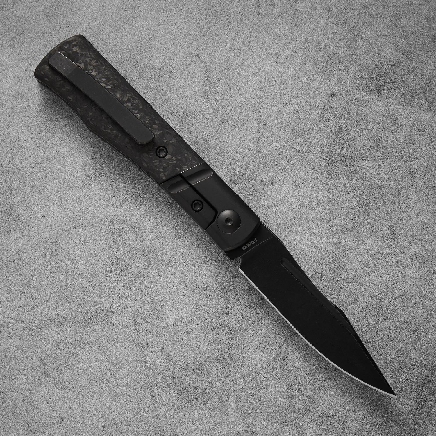 Kingpin Front Flipper Bolster Lock - Forged Carbon Fiber / Black PVD