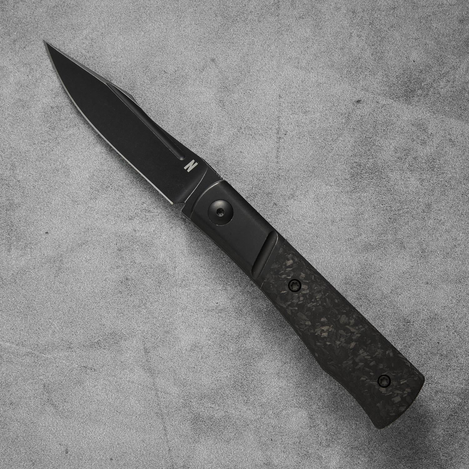 Kingpin Front Flipper Bolster Lock - Forged Carbon Fiber / Black PVD