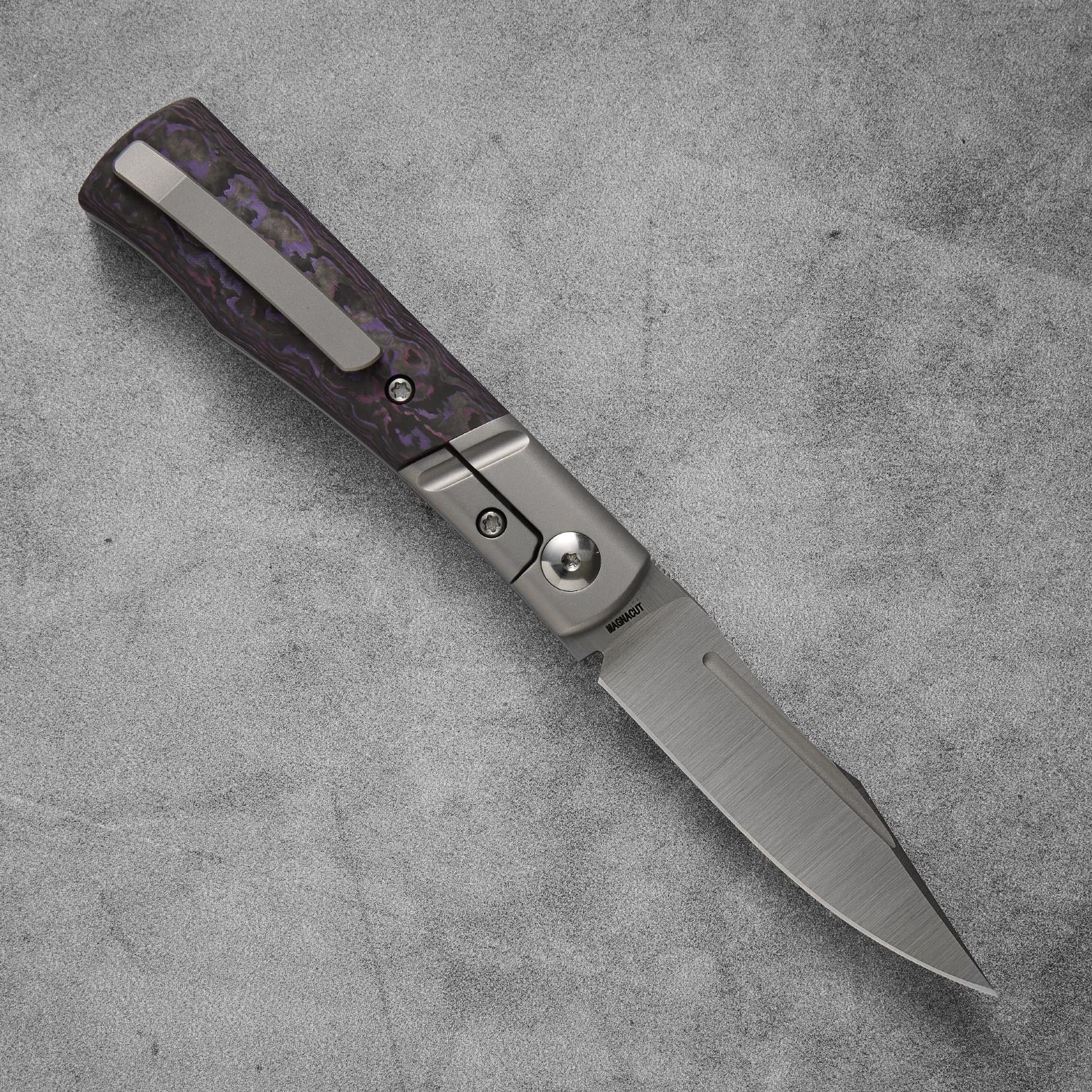 Kingpin Front Flipper Bolster Lock - Purple Haze Fat Carbon / Belt Satin