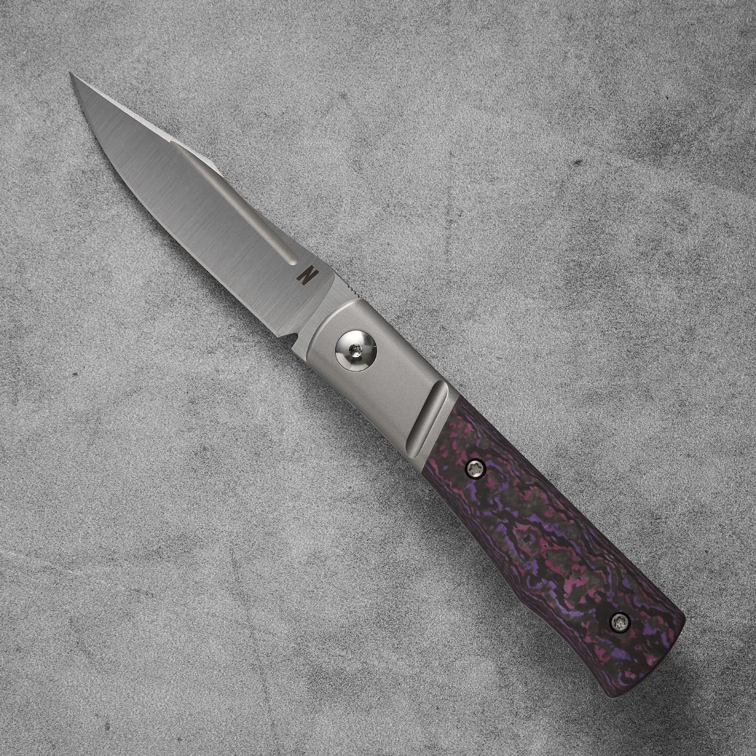 Kingpin Front Flipper Bolster Lock - Purple Haze Fat Carbon / Belt Satin