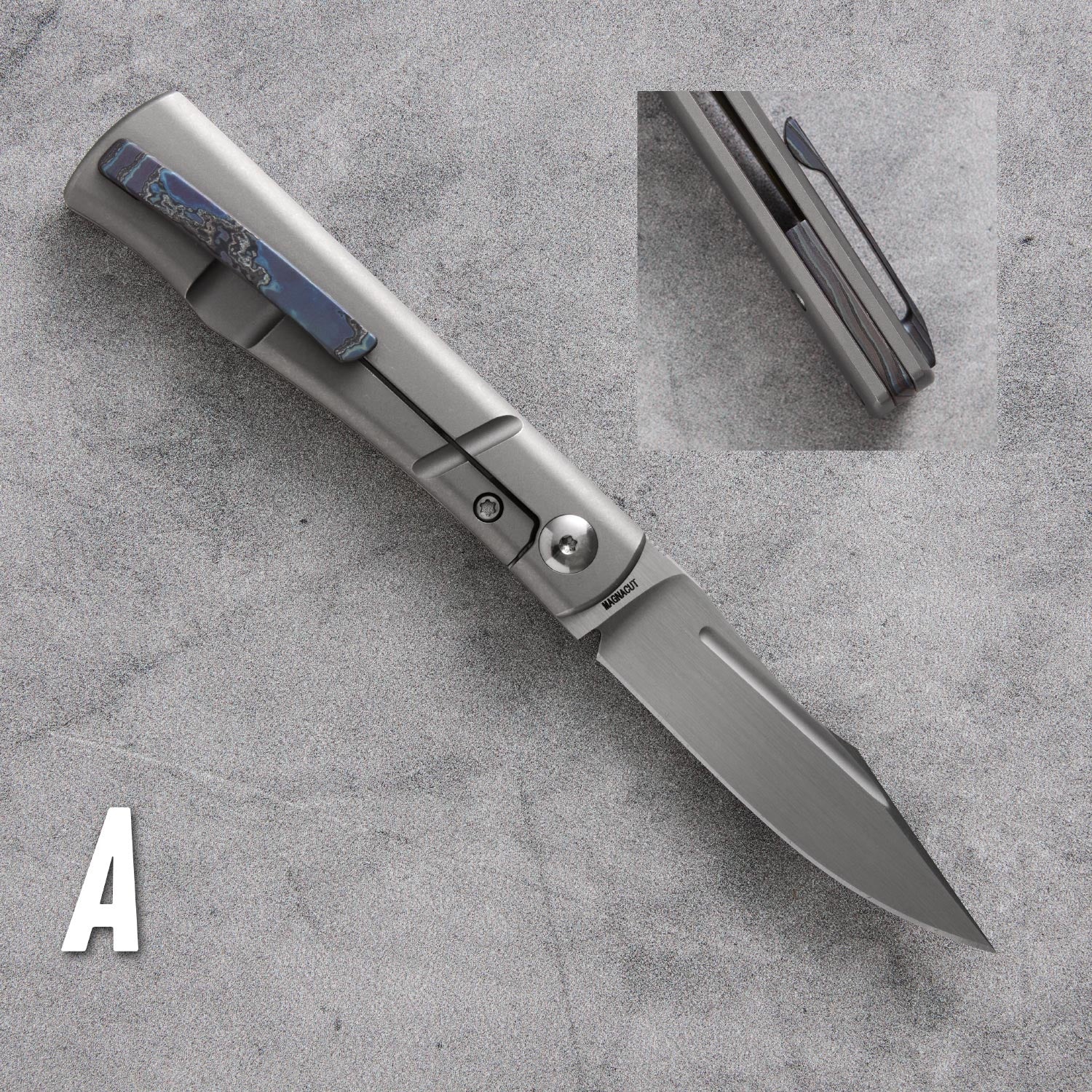 Kingpin Front Flipper - Hand Satin Blade / Zircuti Hardware