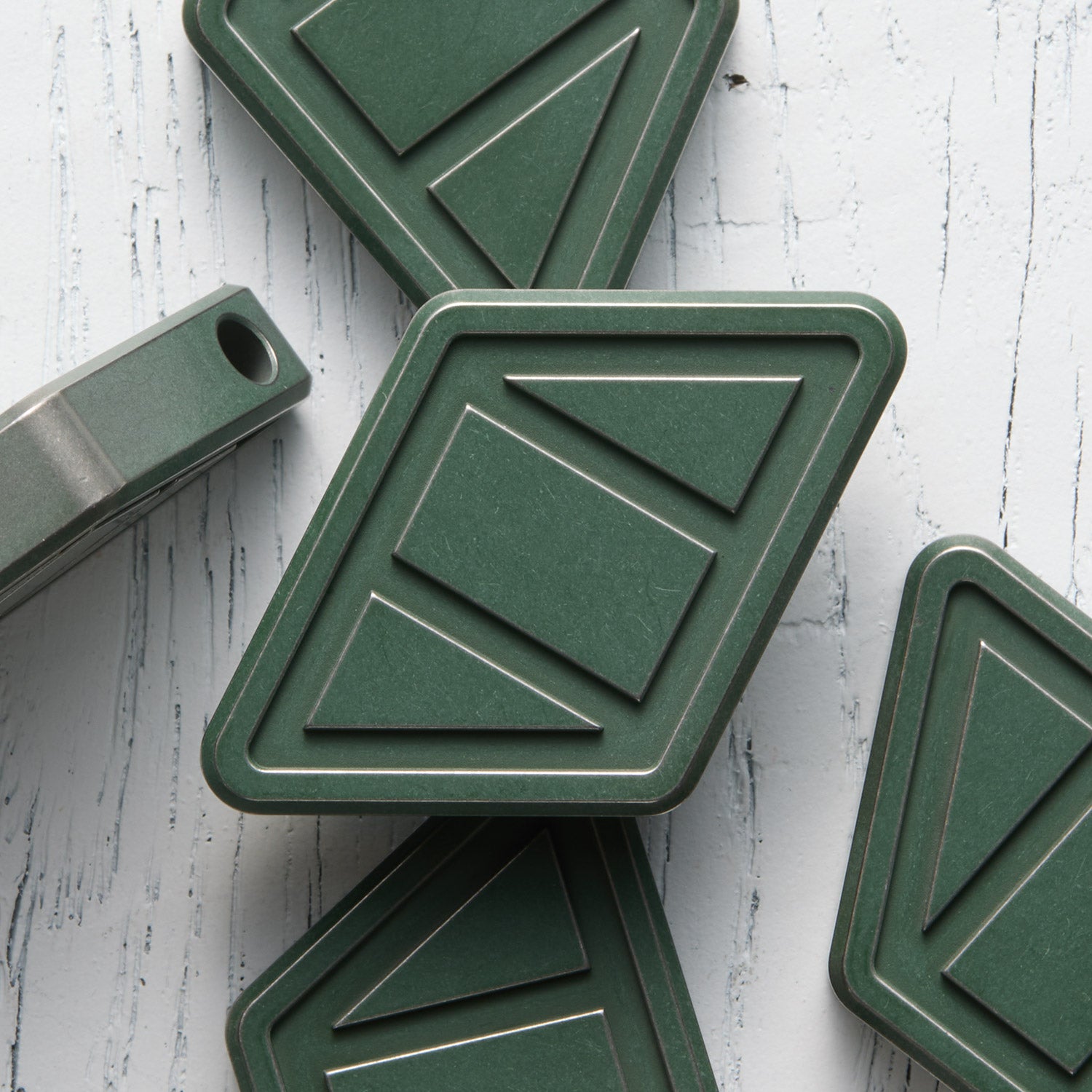 NFG Worry Stone - Ti - Sherwood Green Cerakote - Distressed